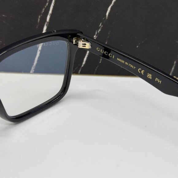 NEW GUCCI GG0964S 001 EYEGLASSES MEN BLACK SQUARE EYEWEAR - Picture 8 of 10
